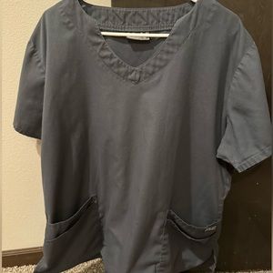 Women’s Pewter scallop neck scrub top XL